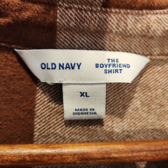 Old Navy Brown and Cream Plaid Blouse - Picture 4 of 10